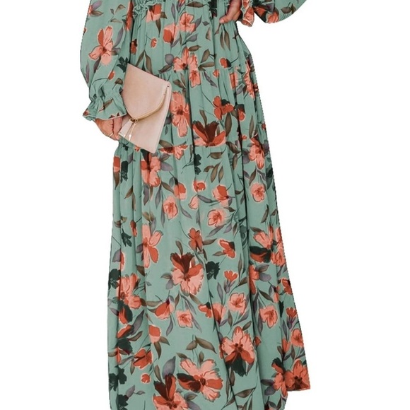 Saint + Sofia Dresses & Skirts - Orange Long Sleeve Bishop Sundress for Wedding Guest